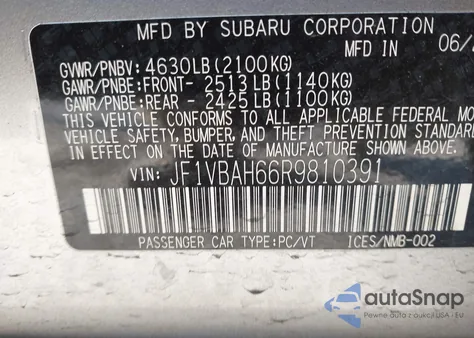 2024 Subaru Wrx Premium z USA, uszkodzony, nr VIN JF1VBAH66R9810391